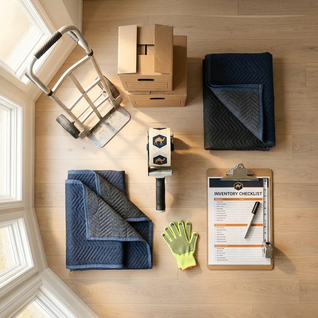 Professional moving supplies and packing materials layout for Waipahu residential relocations